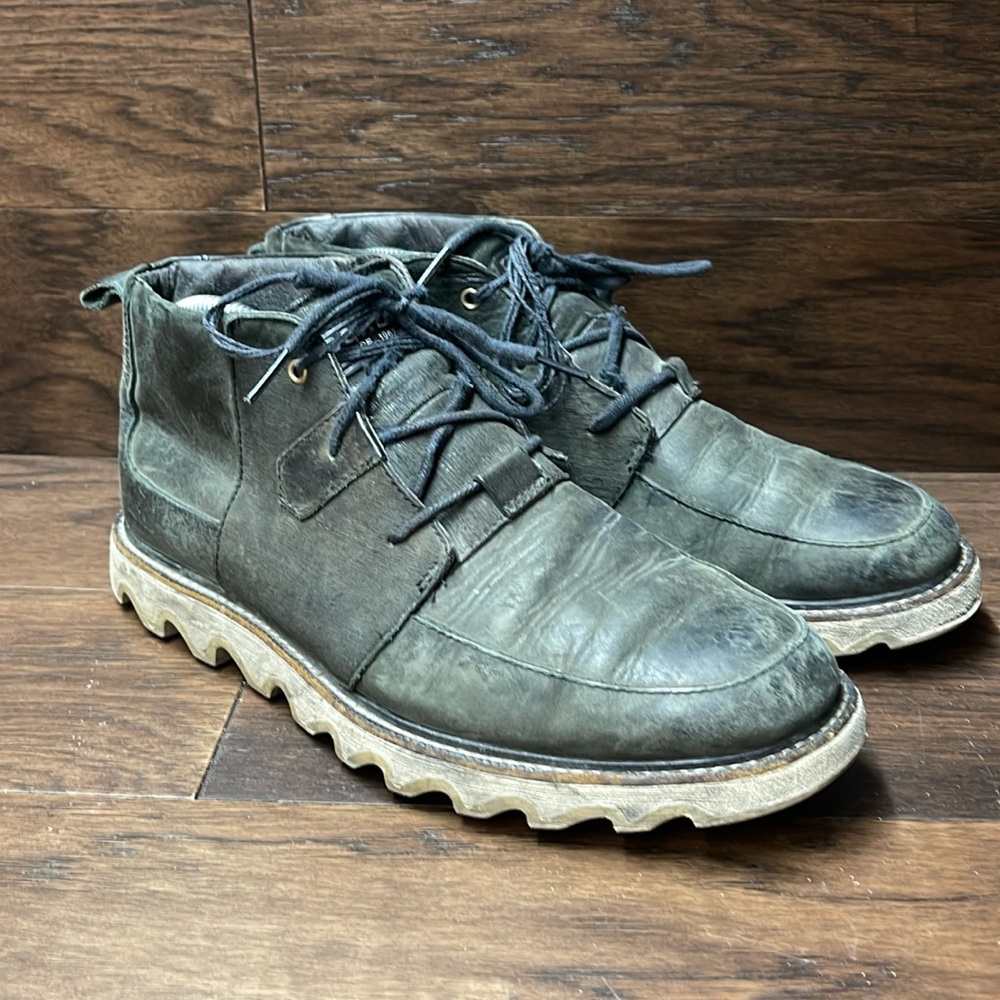 Sorel Men's Black grey Leather NM1878-286 Chukka Boot Lace Up Size US 9